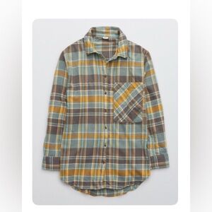 Aerie Anytime Fave Flannel Button Down Shirt - Size Large